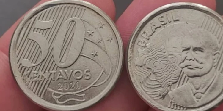 50 centavos com erro impressionante