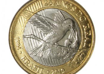 Moeda comemorativa 1 Real do Beijar-Flor