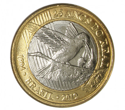 Moeda comemorativa 1 Real do Beijar-Flor