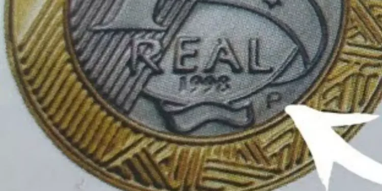 Moeda rara com a letra P