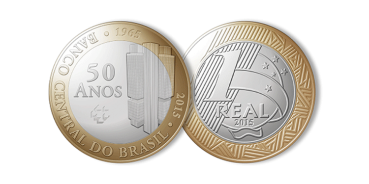 O mercado de colecionadores está em busca dessa moeda de 1 real de 2015; Colecionadores pagam até R$ 800.