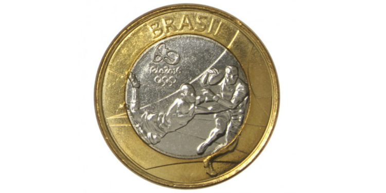 Você pode lucrar uma boa grana se tiver essa moeda de 1 real de rugby das Olimpíadas de 2016.