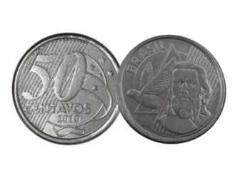 Você pode lucrar uma boa grana com essa moeda de 50 centavos com um erro de cunho trocado.