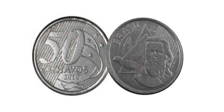 Você pode lucrar uma boa grana com essa moeda de 50 centavos com um erro de cunho trocado.