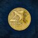 3 moedas de 25 centavos