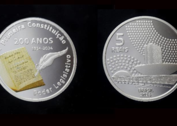 A tão procurada moeda de 5 reais, em homenagem à Constituição de 1824, está de volta ao mercado dos colecionadores.