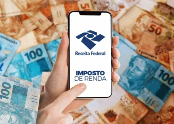Imagem mostrando uma consulta ao Lote Residual do Imposto de Renda 2025, com o logo da Receita Federal e cédulas de dinheiro ao fundo.